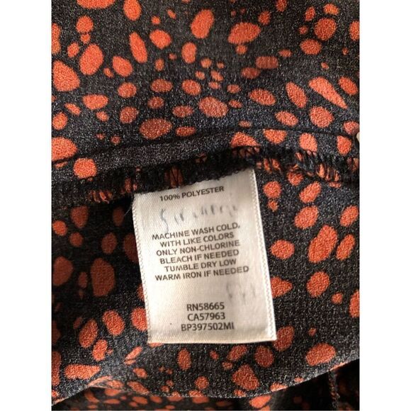 BP black and orange palazzo high waist with attach front tie belt wide leg size - Picture 13 of 13